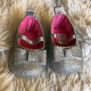 Carter’s silver newborn shoes